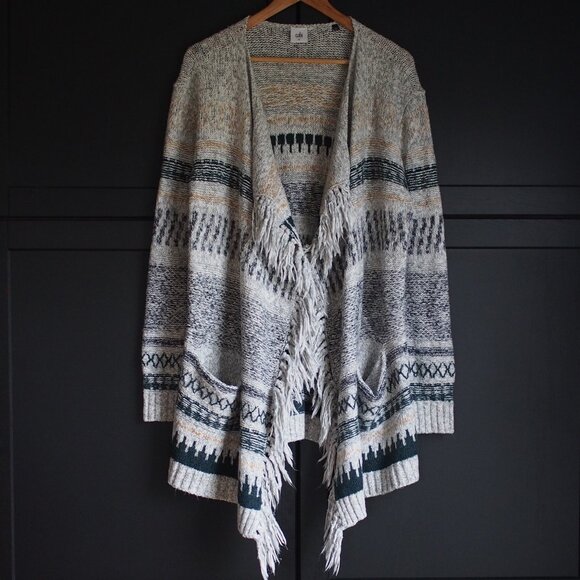 Cabi | Cotton Blend, Boho Fringe Open Cardigan - Picture 1 of 6